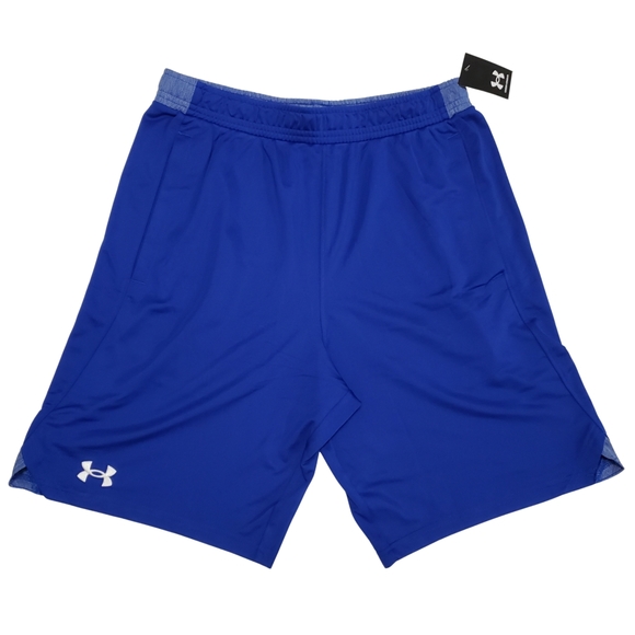 Under Armour Shorts Men Blue Locker 9 inch Pocket Athletic Loose NWT - Picture 1 of 6